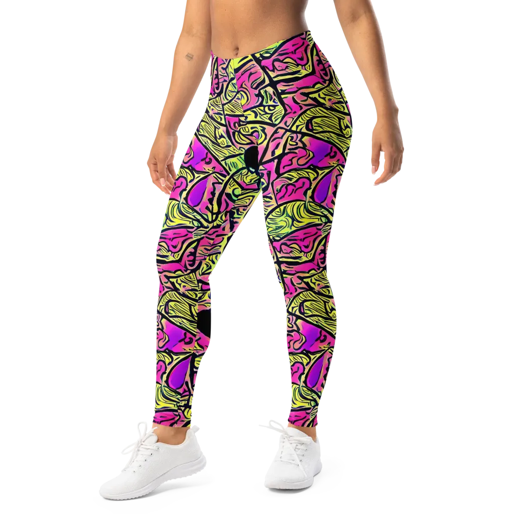 Luminous Scribble on Leggings — Left Front