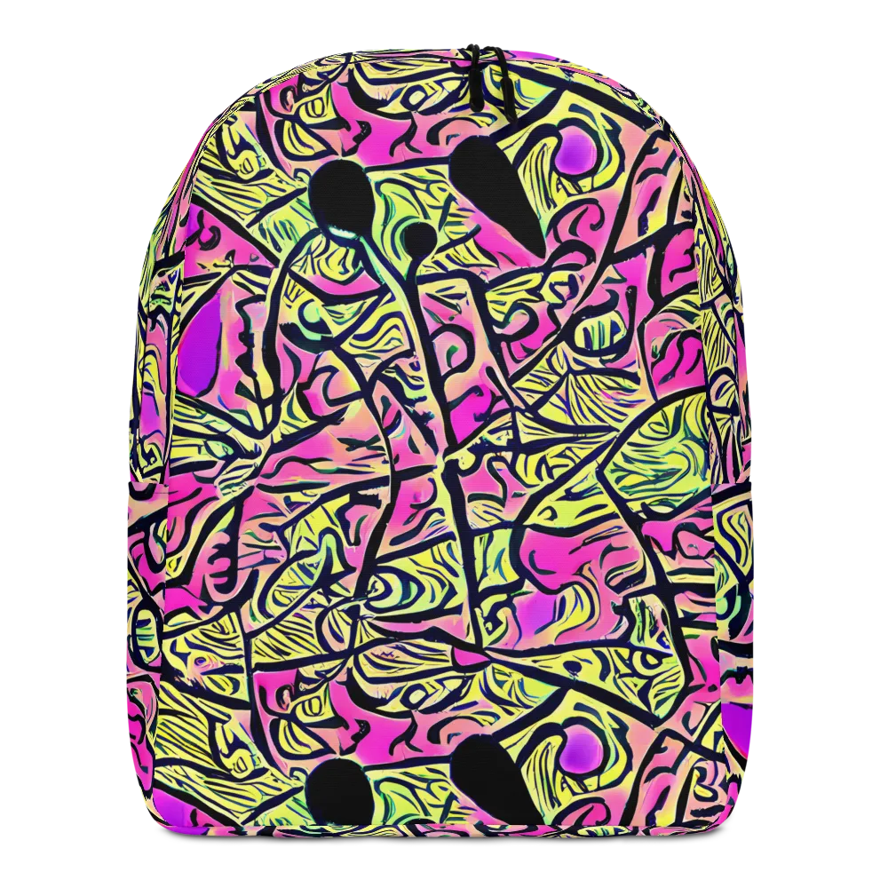 Luminous Scribble on Minimalist Backpack — Front