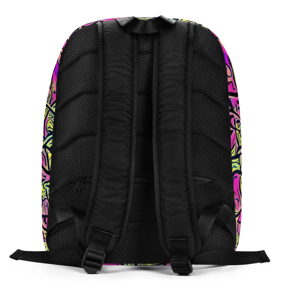 Luminous Scribble on Minimalist Backpack — Back