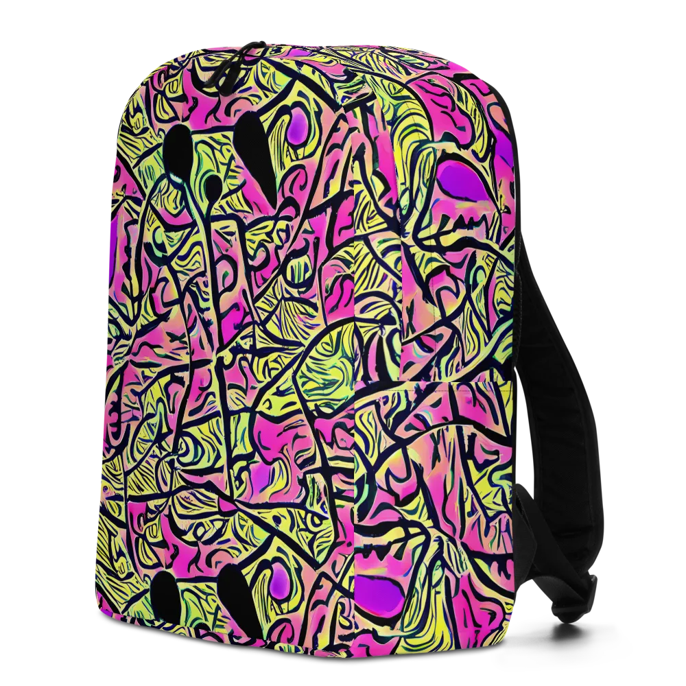 Luminous Scribble on Minimalist Backpack — Left