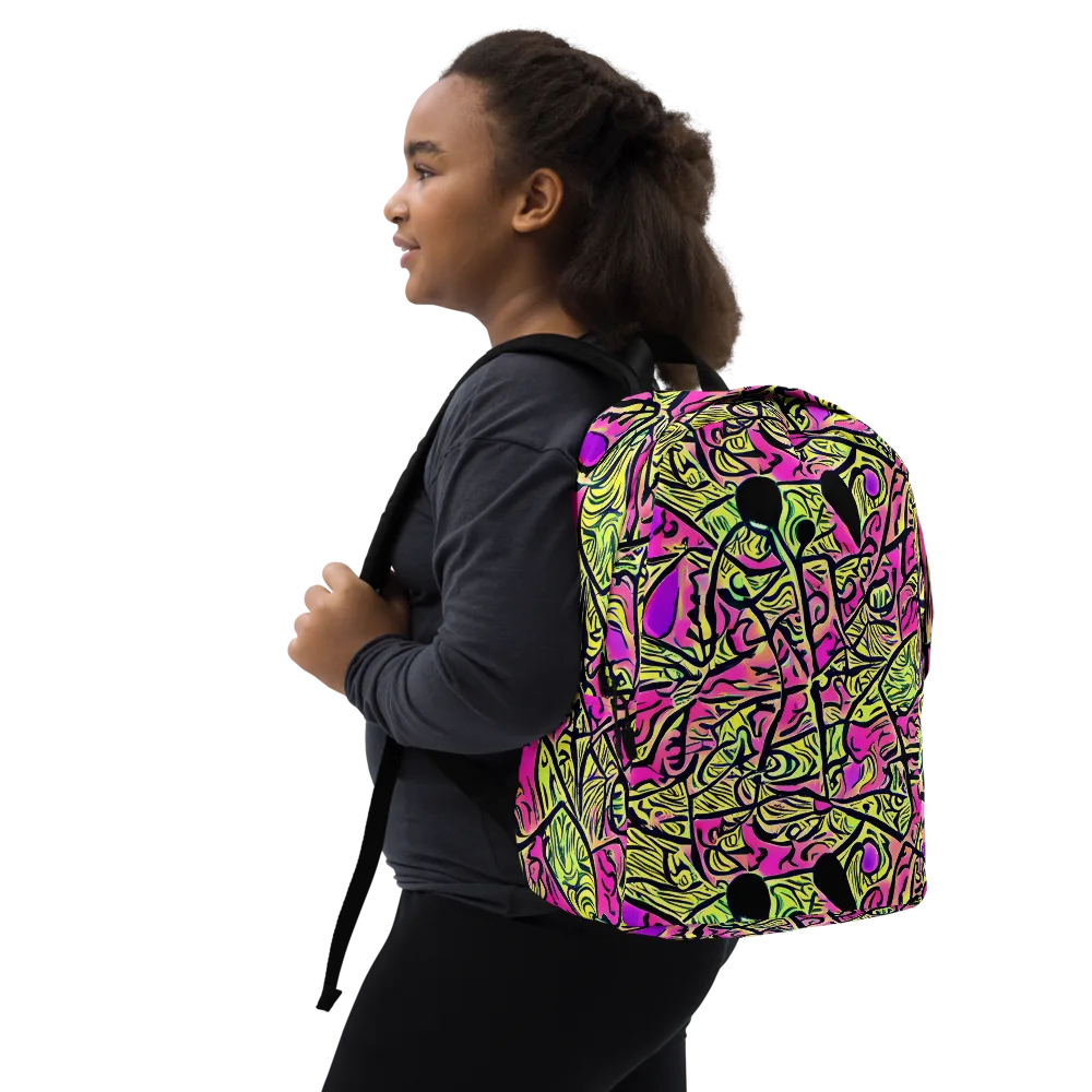 Luminous Scribble on Minimalist Backpack — Right Front