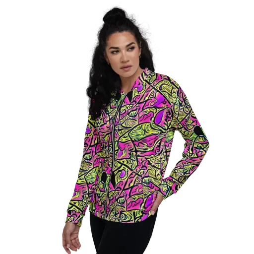 Luminous Scribble on a Bomber Jacket