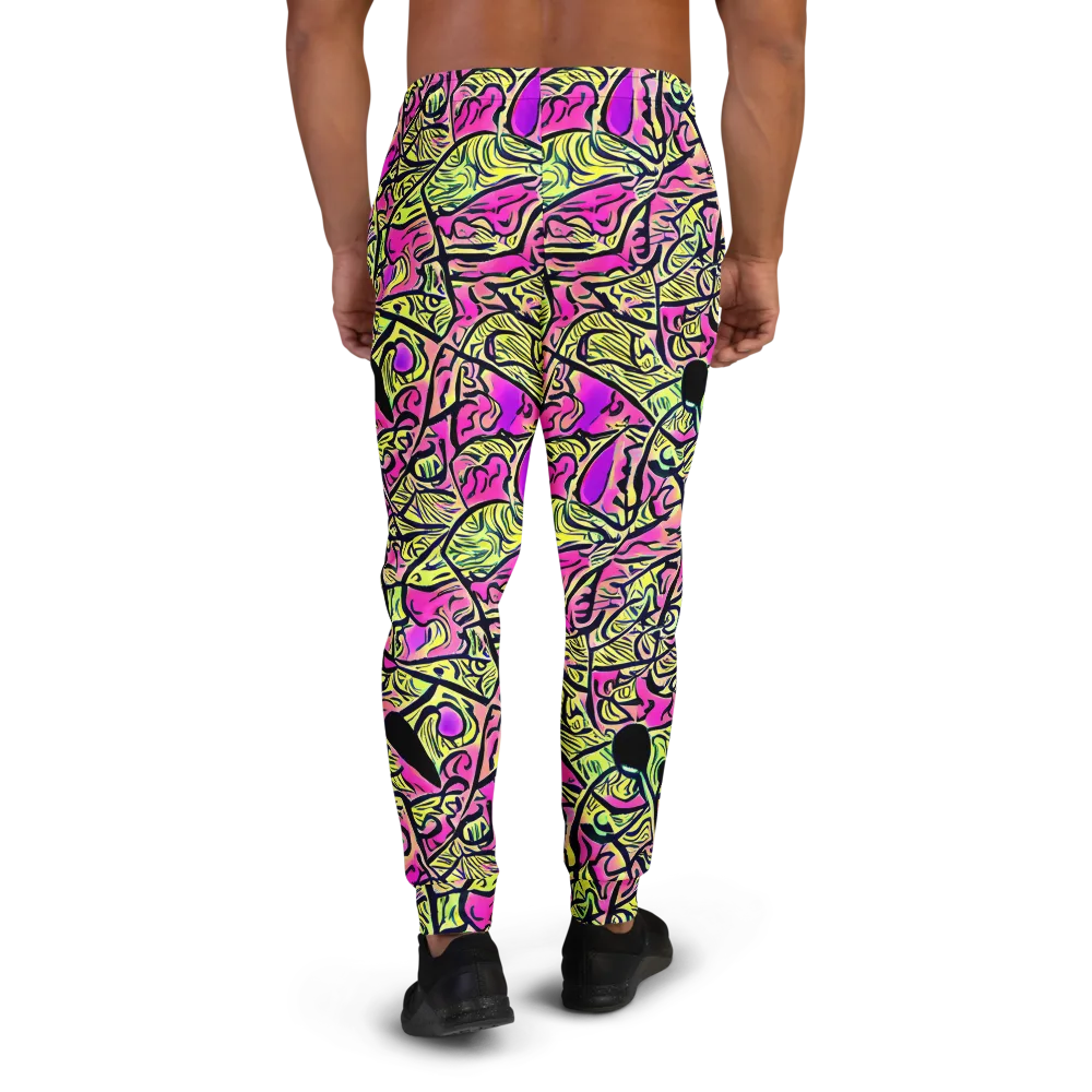 Luminous Scribble on Men's Joggers — Back