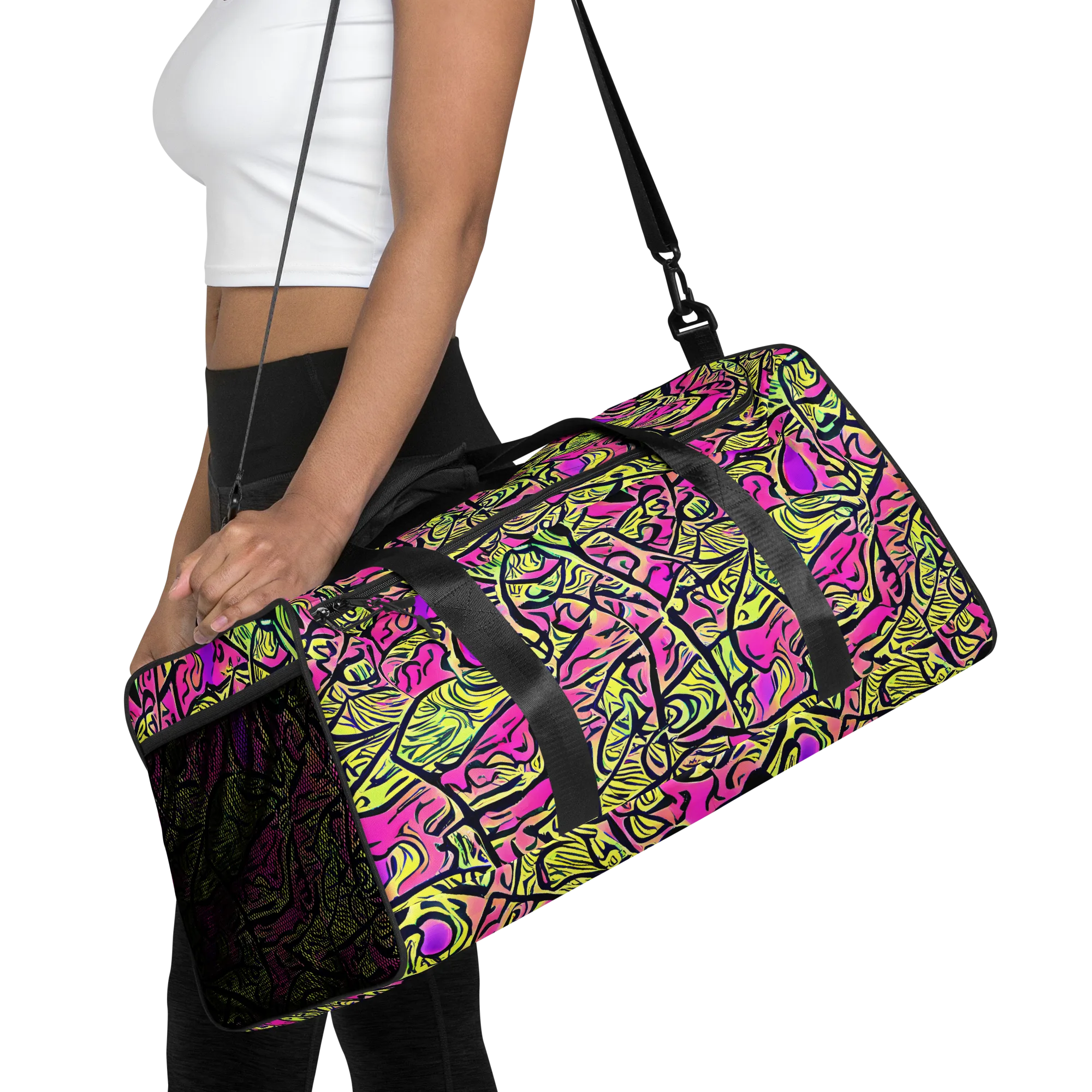 Luminous Scribble on Duffle Bag — Front