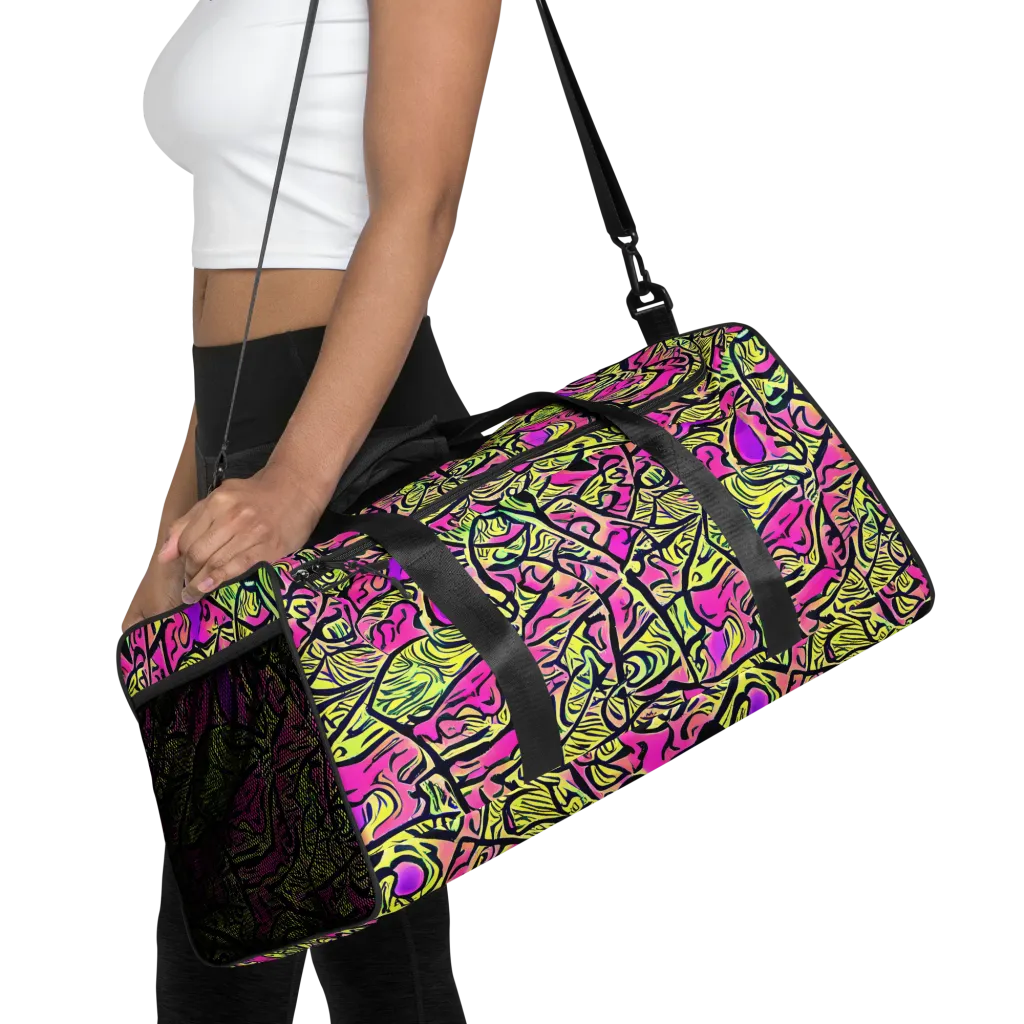 Luminous Scribble on Duffle Bag — Front