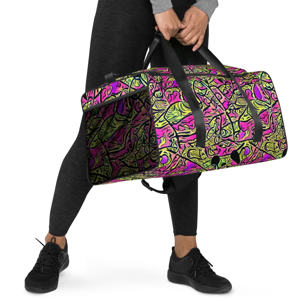 Luminous Scribble on Duffle Bag — Right Front