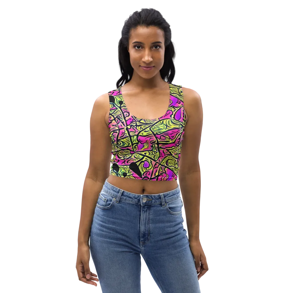 Luminous Scribble on Crop Top — Front