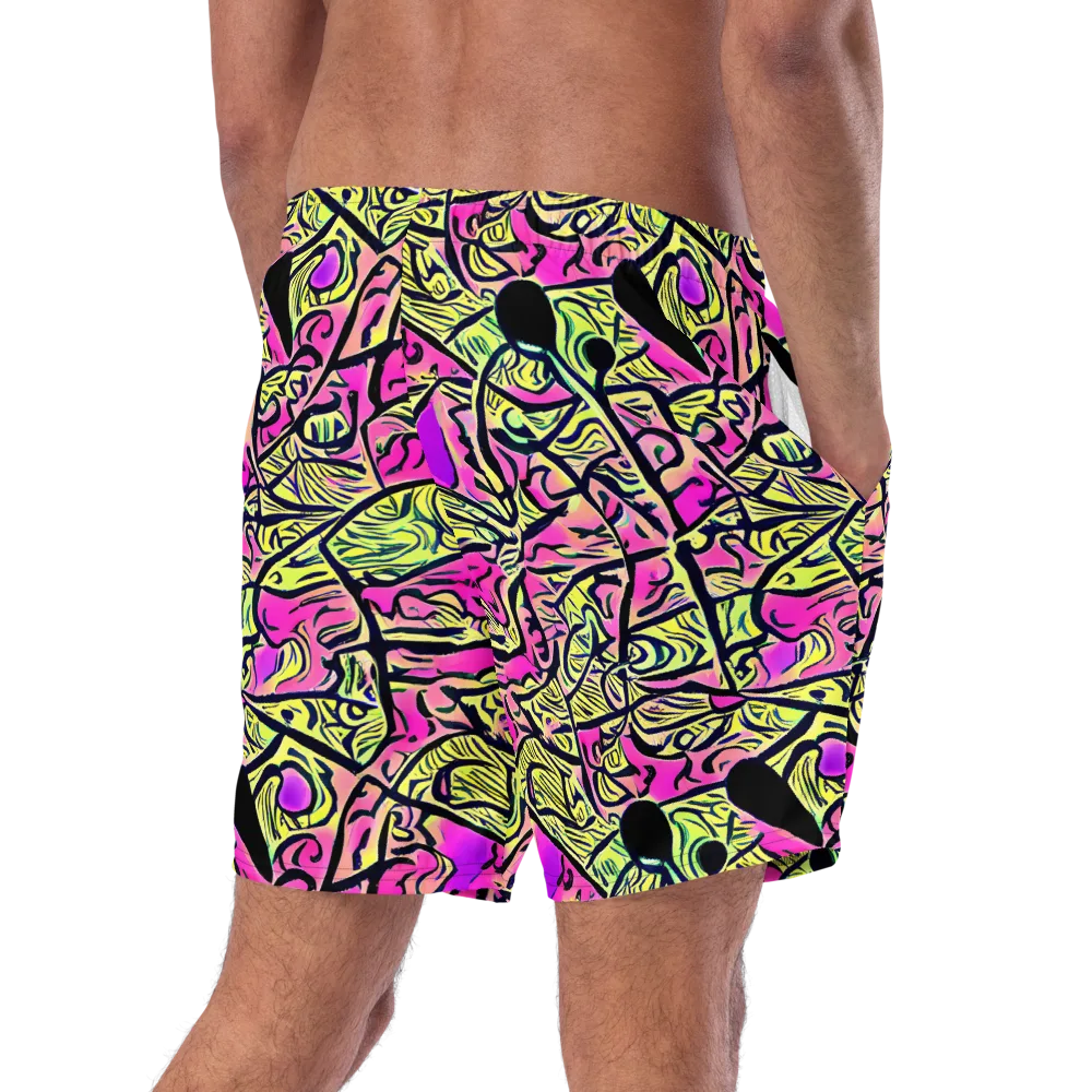 Luminous Scribble on Swim Trunks — Right Back