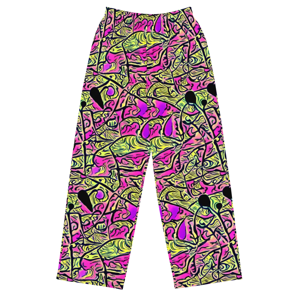 Luminous Scribble on Wide-Leg Pants — Front