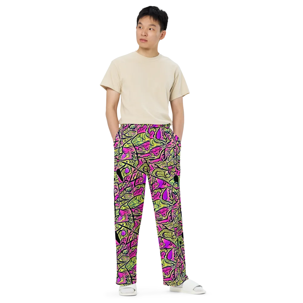 Luminous Scribble on Wide-Leg Pants — Front
