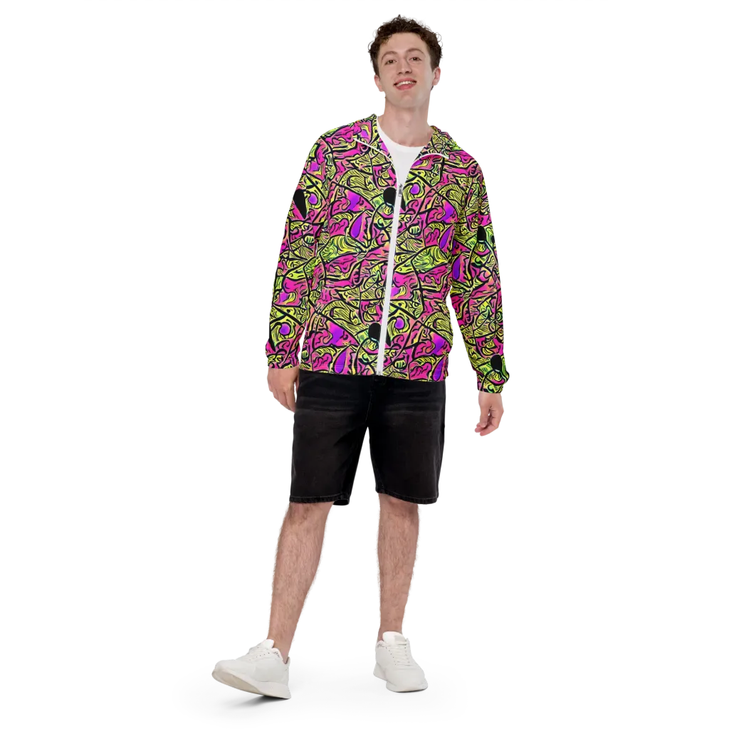 Luminous Scribble on Men's Windbreaker — Front