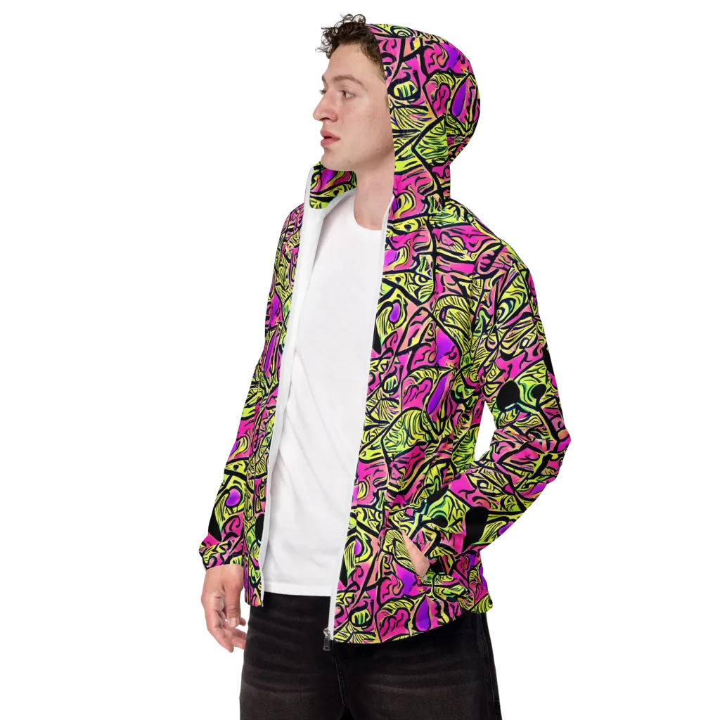 Luminous Scribble on Men's Windbreaker — Left Front