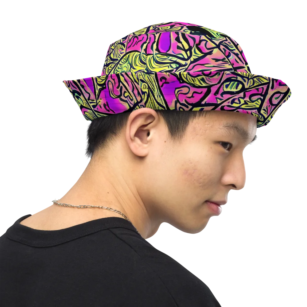 Luminous Scribble on Reversible Bucket Hat — Right Outside