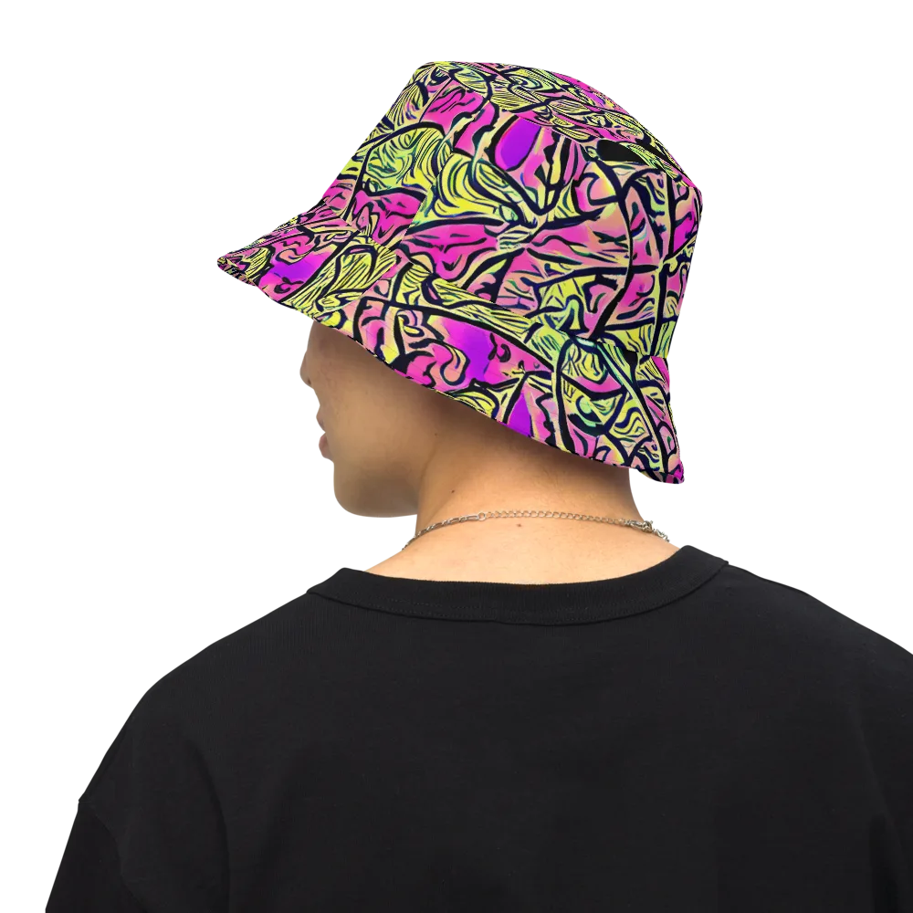 Luminous Scribble on Reversible Bucket Hat — Back Inside