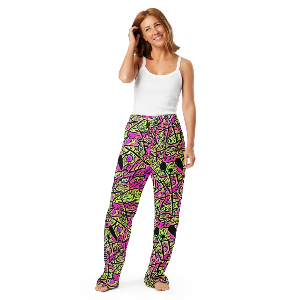Luminous Scribble on Women's Pajama Pants — Front