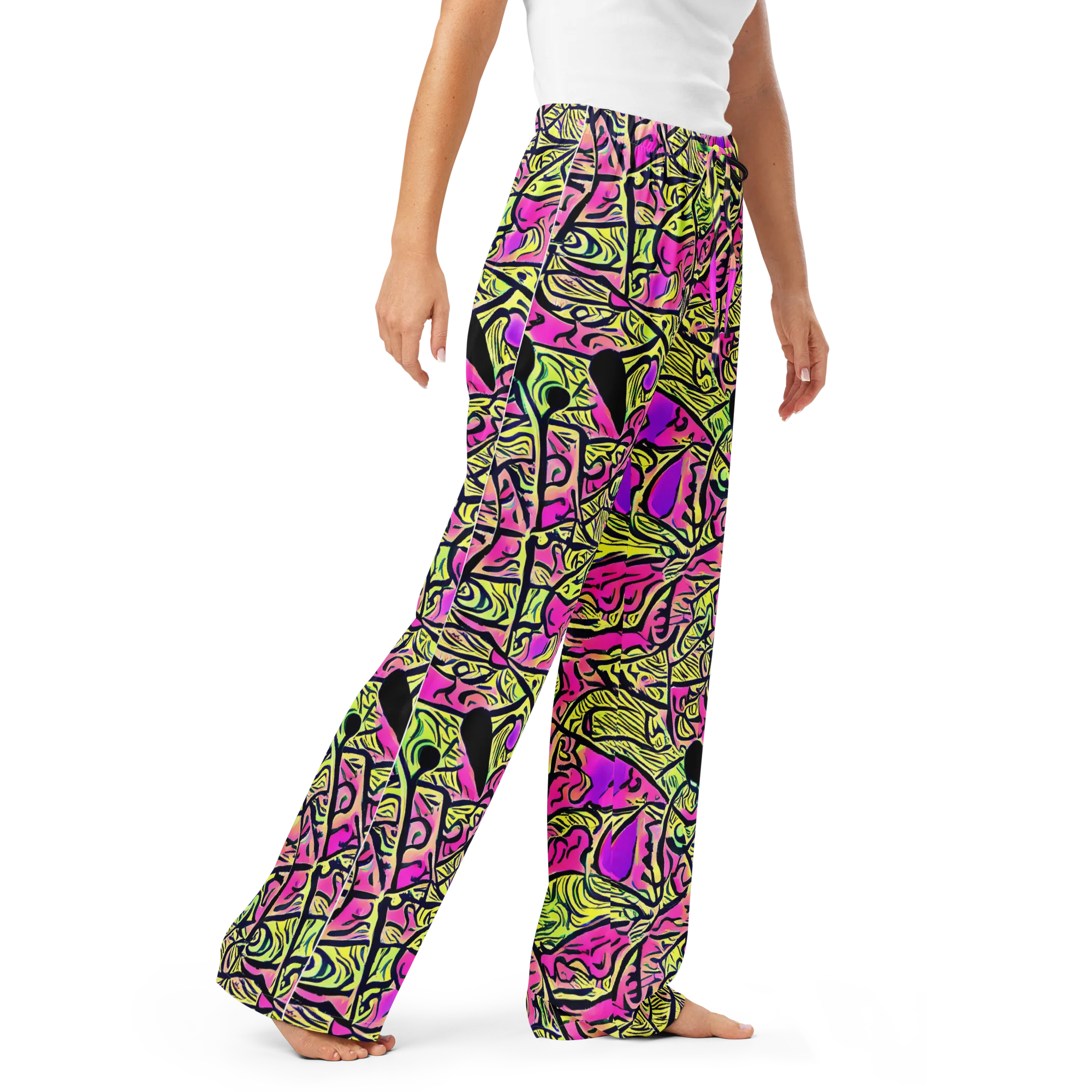 Luminous Scribble on Women's Pajama Pants — Right Front