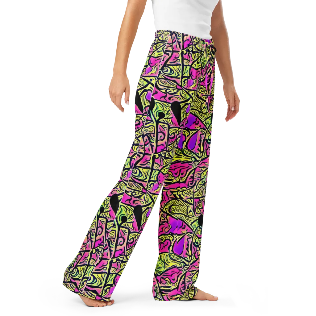 Luminous Scribble on Women's Pajama Pants — Right Front