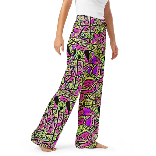 Luminous Scribble on a Women's Pajama Pants