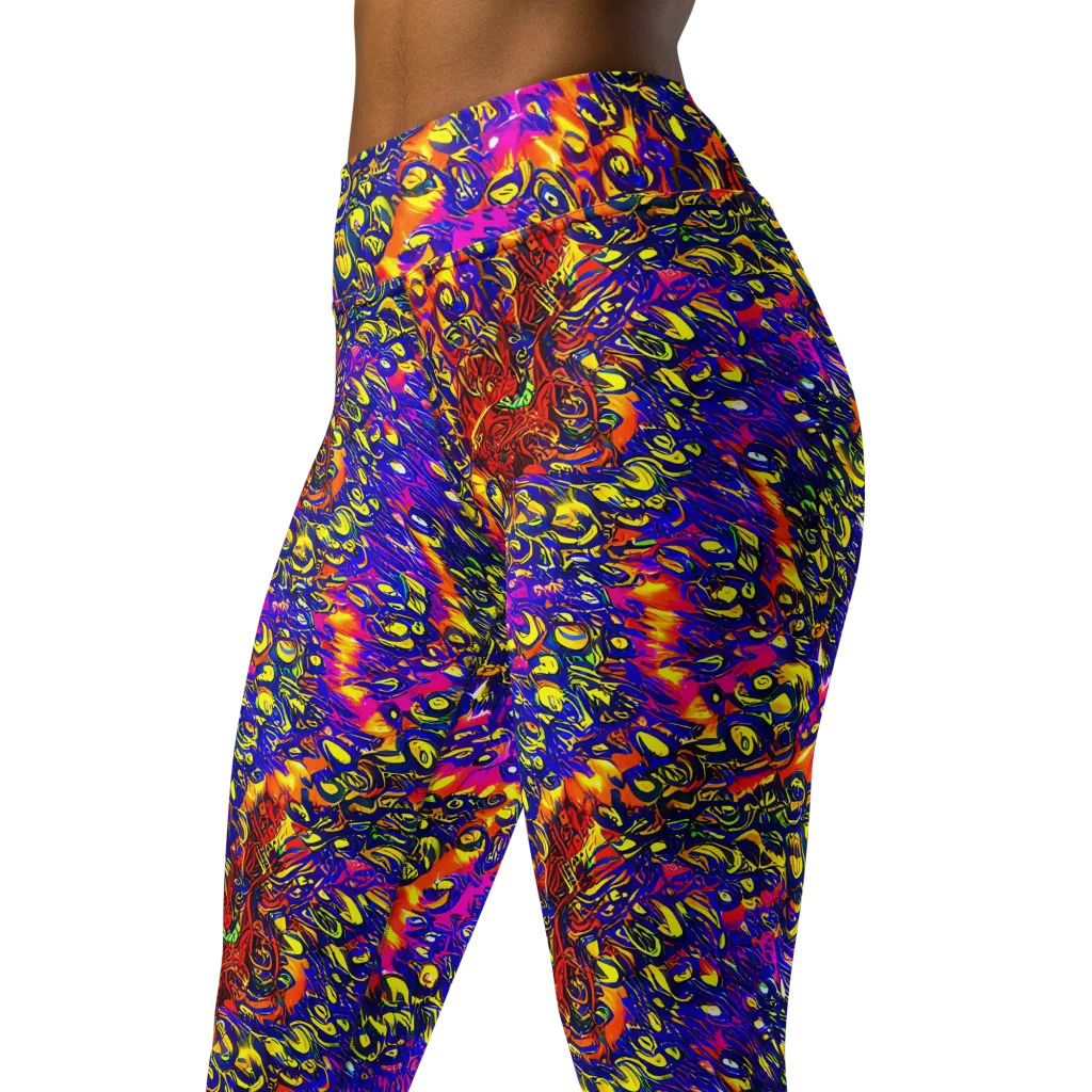 Sonic Colorwave on Yoga Leggings — Left Front