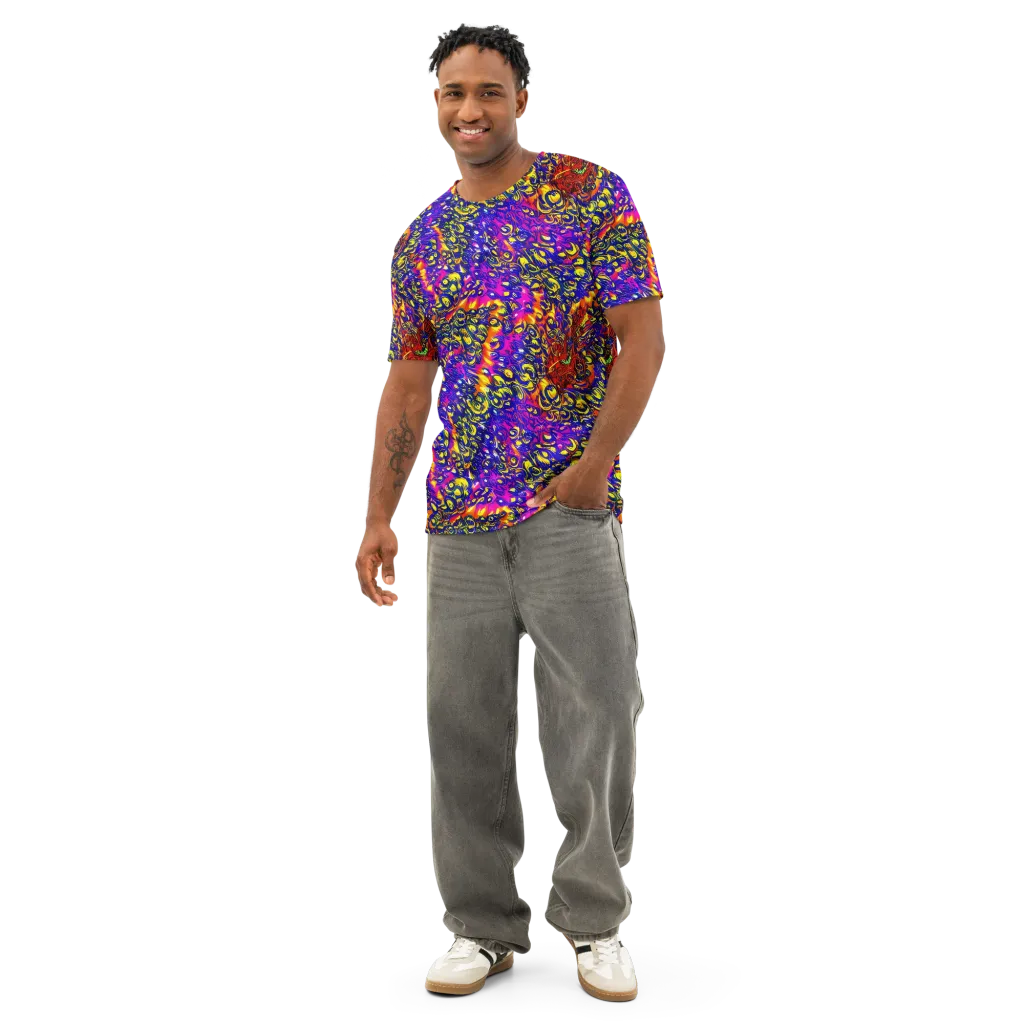 Sonic Colorwave on Men's Cotton Crew Neck T-Shirt — Front