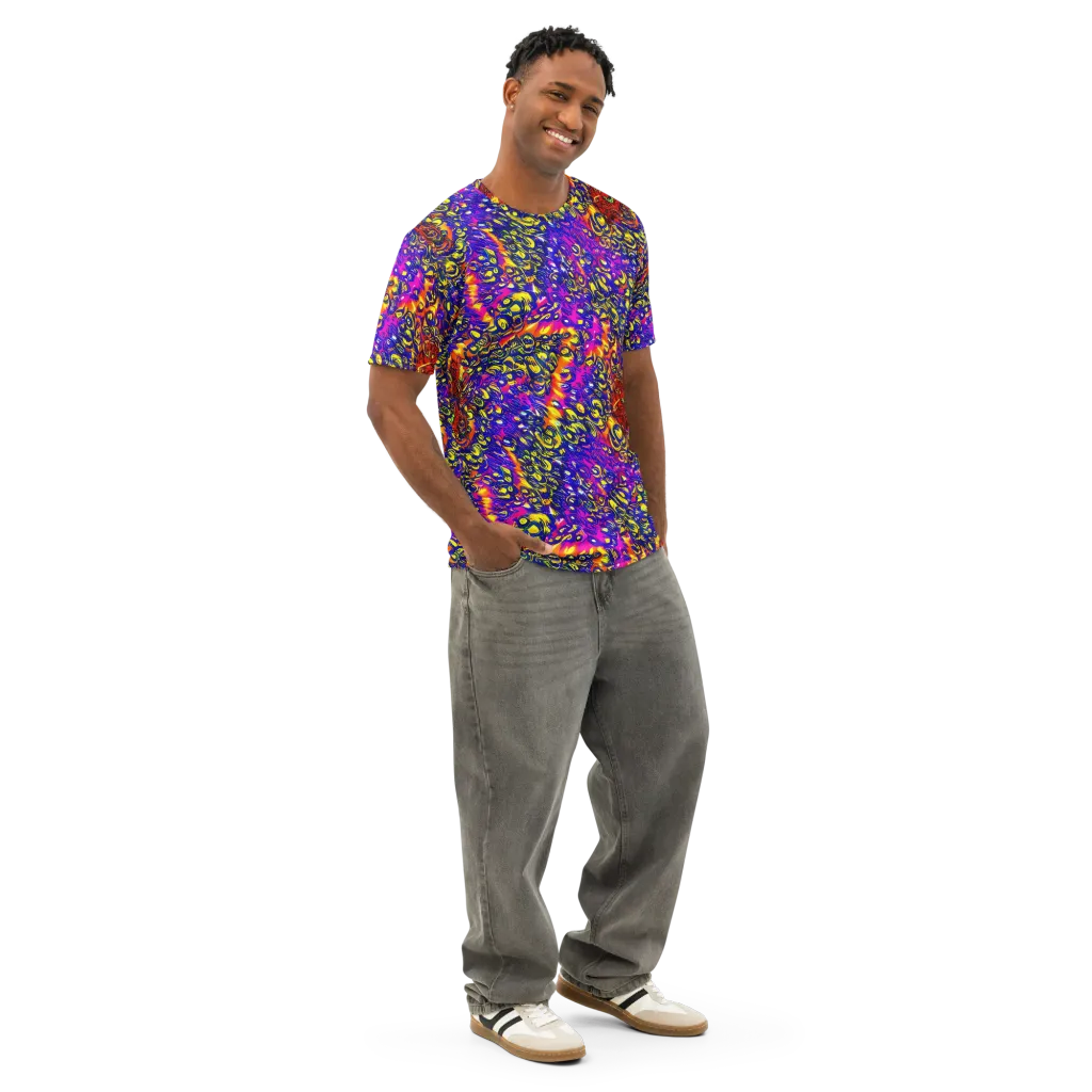 Sonic Colorwave on Men's Cotton Crew Neck T-Shirt — Right Front