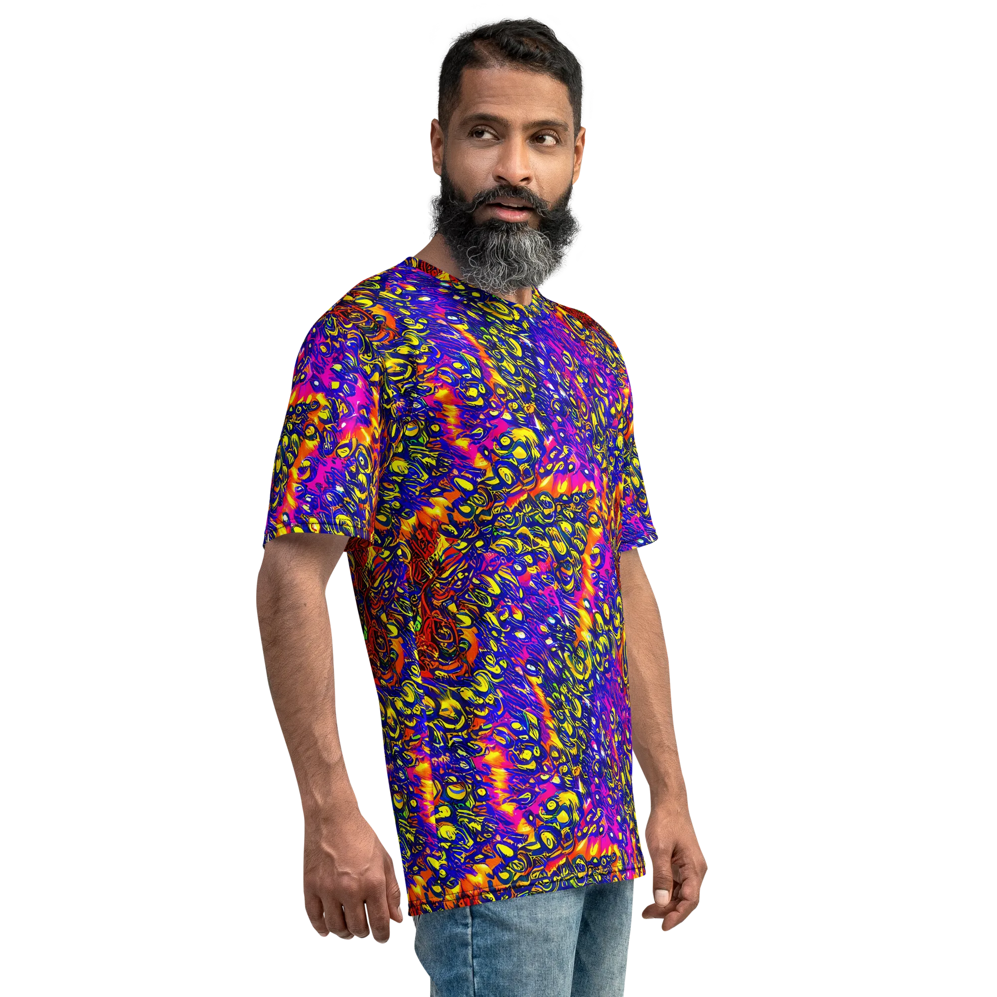 Sonic Colorwave on Men's Crew Neck T-Shirt — Right