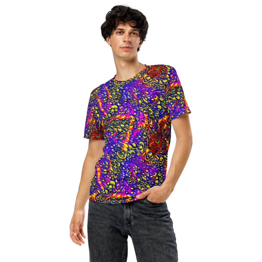 Sonic Colorwave on Men's Crew Neck T-Shirt — Front