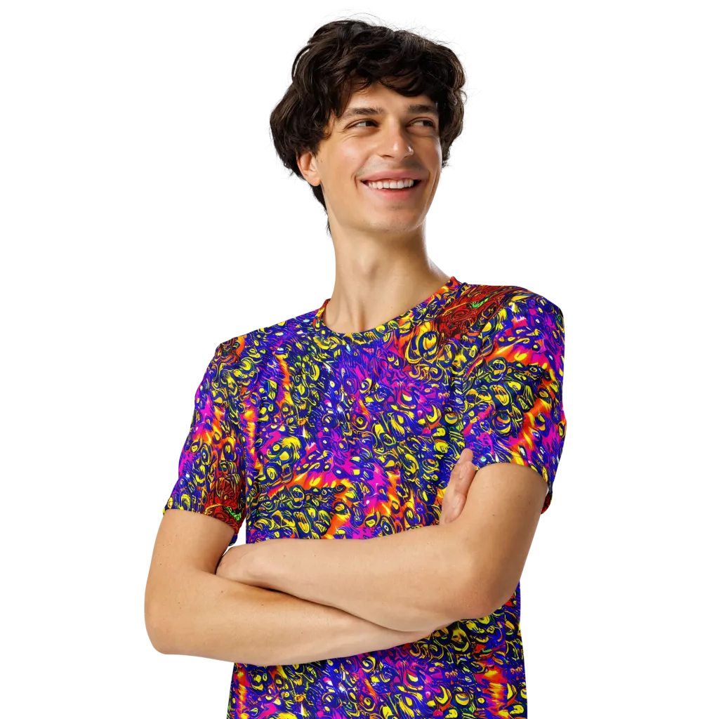 Sonic Colorwave on Men's Crew Neck T-Shirt — Left Front