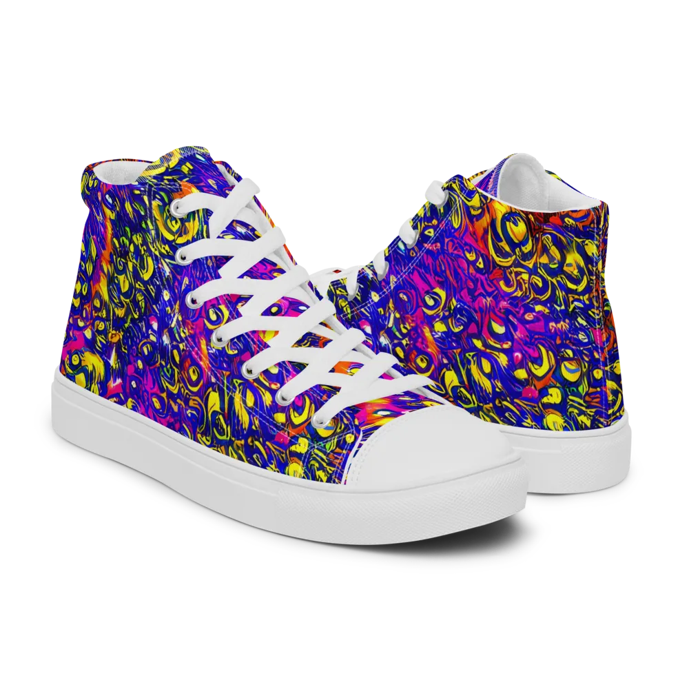Sonic Colorwave on Men's High Top Canvas Shoes — Right