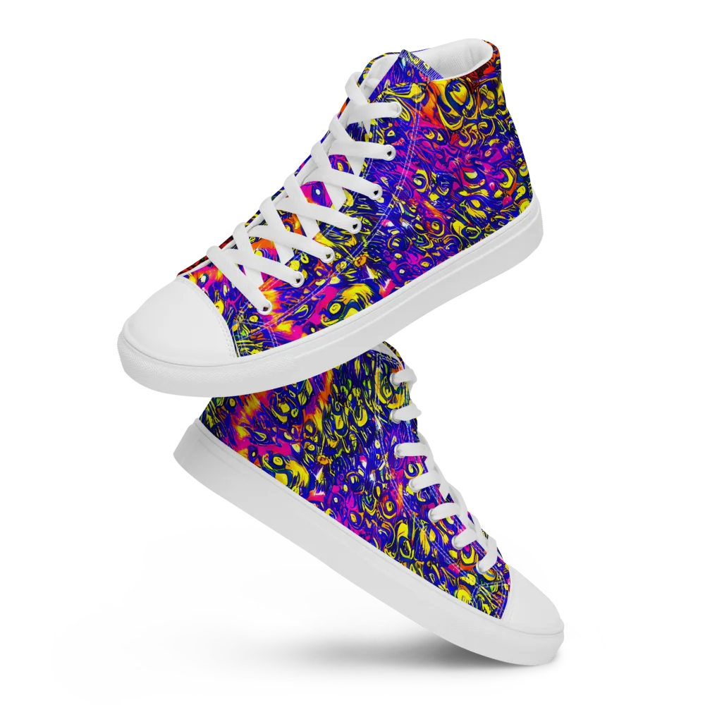 Sonic Colorwave on Men's High Top Canvas Shoes — Front