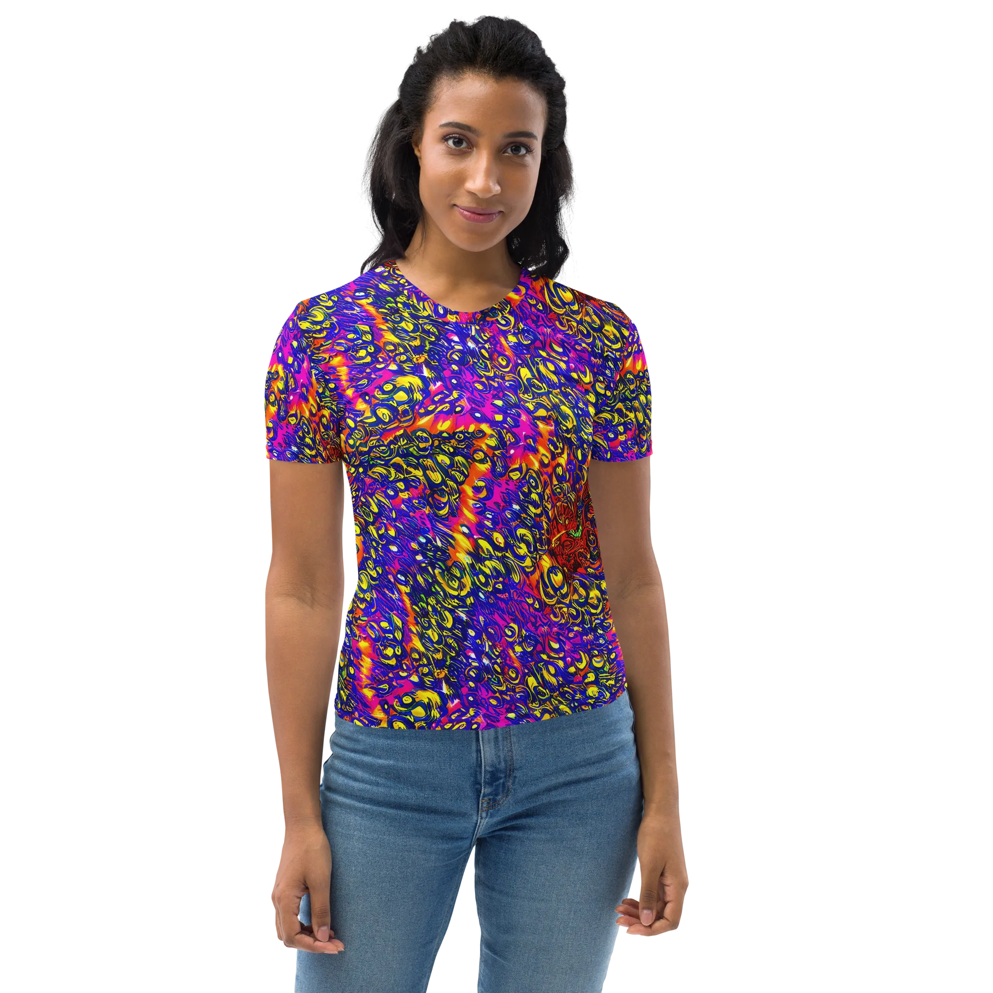 Sonic Colorwave on Women's Crew Neck T-Shirt — Front