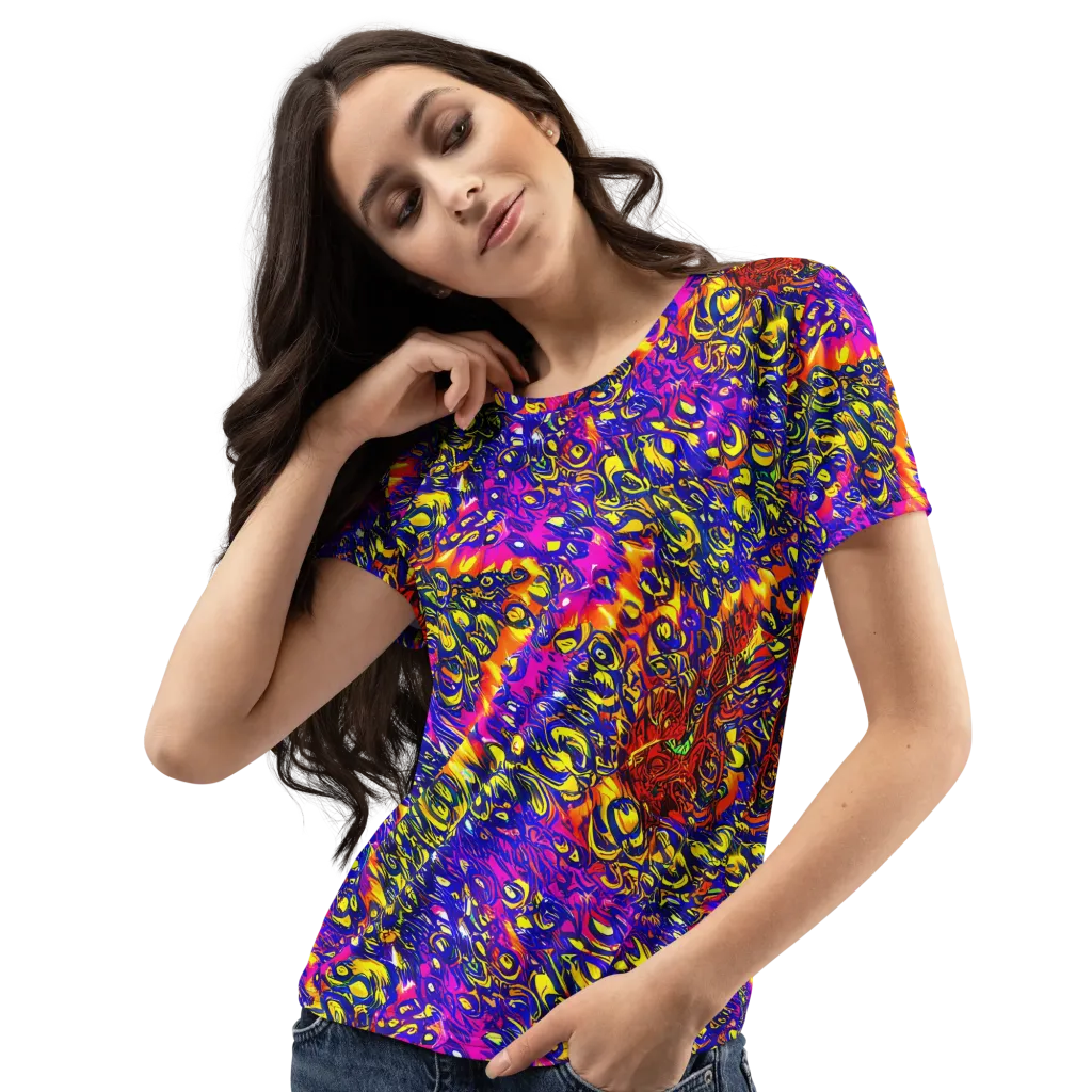 Sonic Colorwave on Women's Crew Neck T-Shirt — Left Front