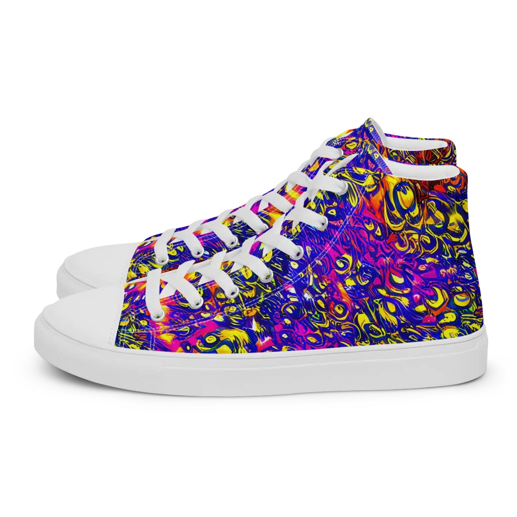 Sonic Colorwave on Women's High Top Canvas Shoes — Left