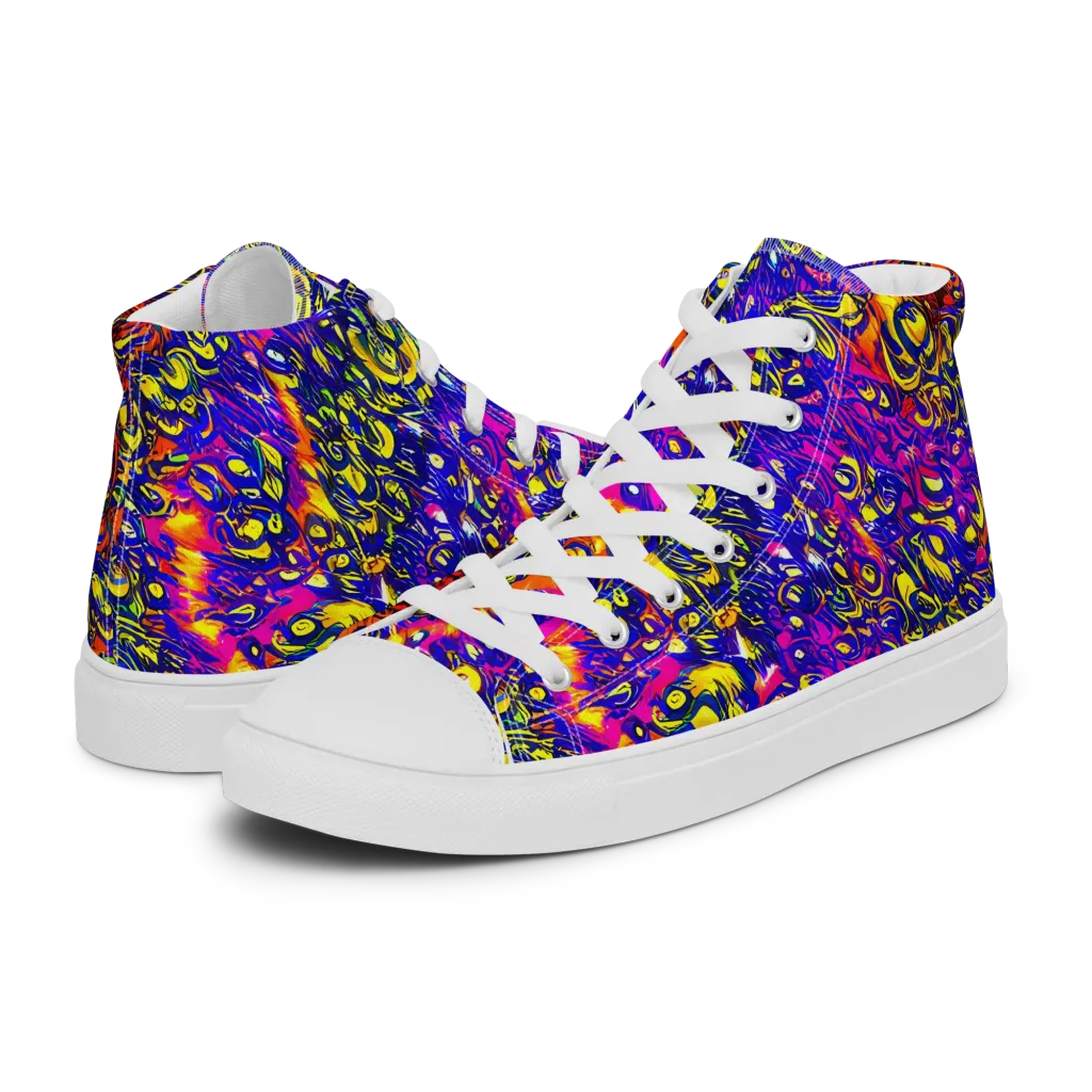 Sonic Colorwave on Women's High Top Canvas Shoes — Left