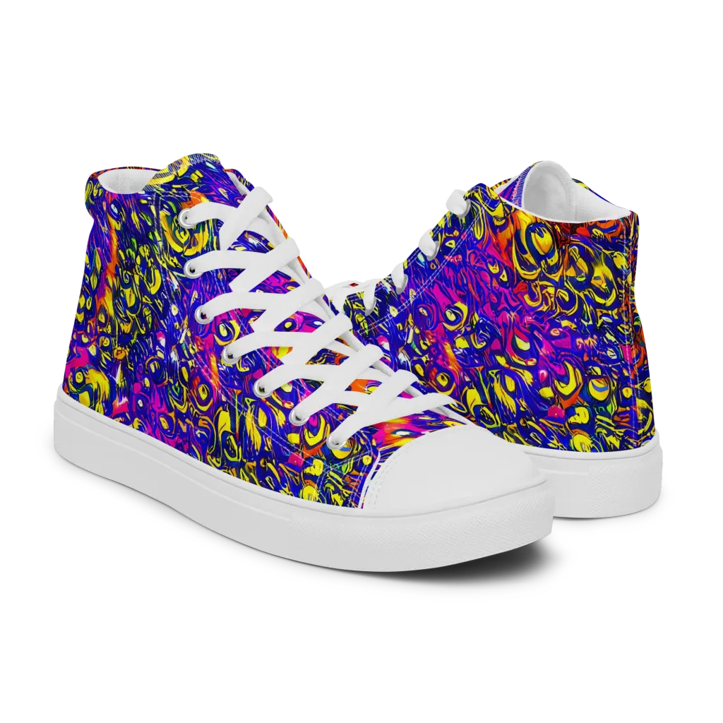 Sonic Colorwave on Women's High Top Canvas Shoes — Right