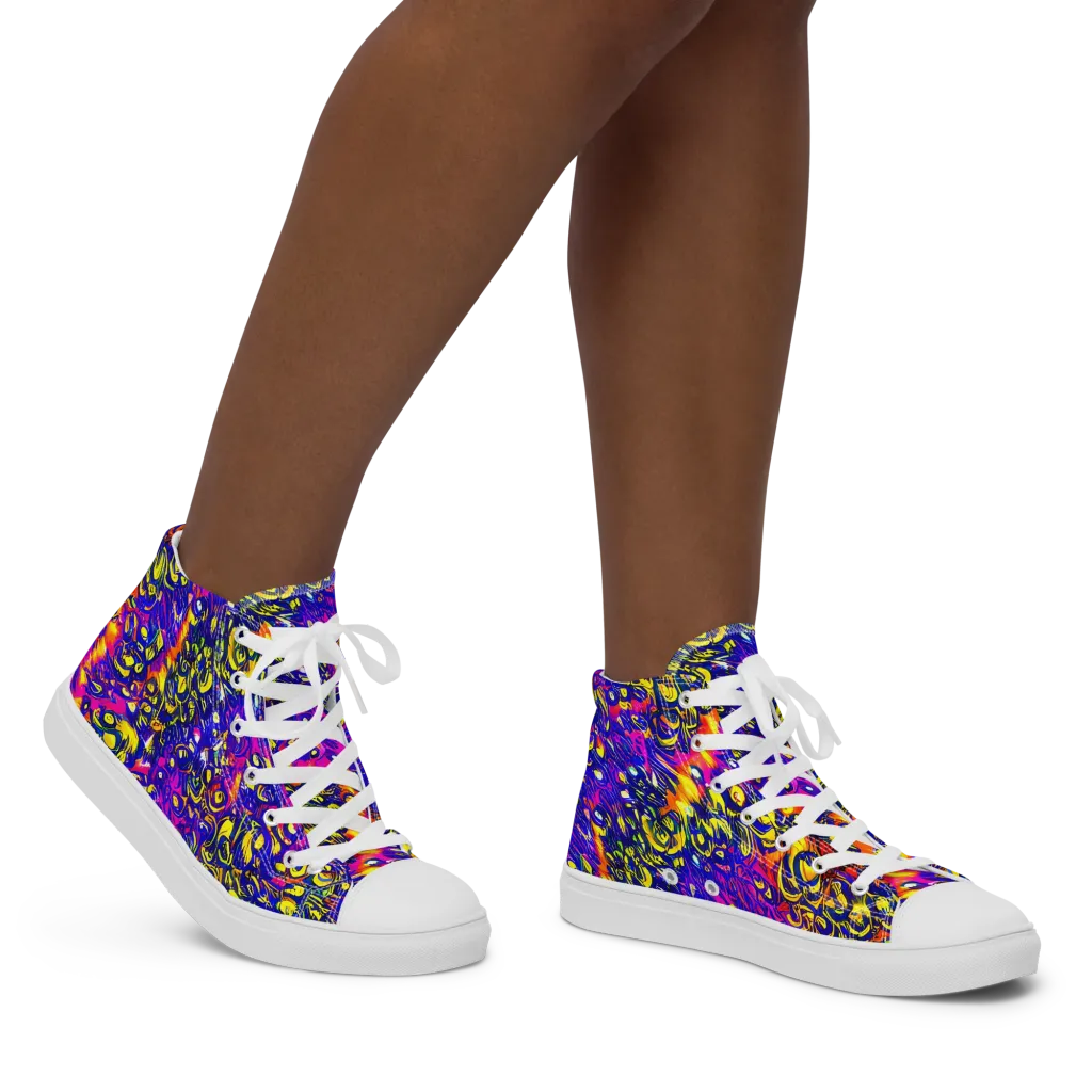 Sonic Colorwave on Women's High Top Canvas Shoes — Right