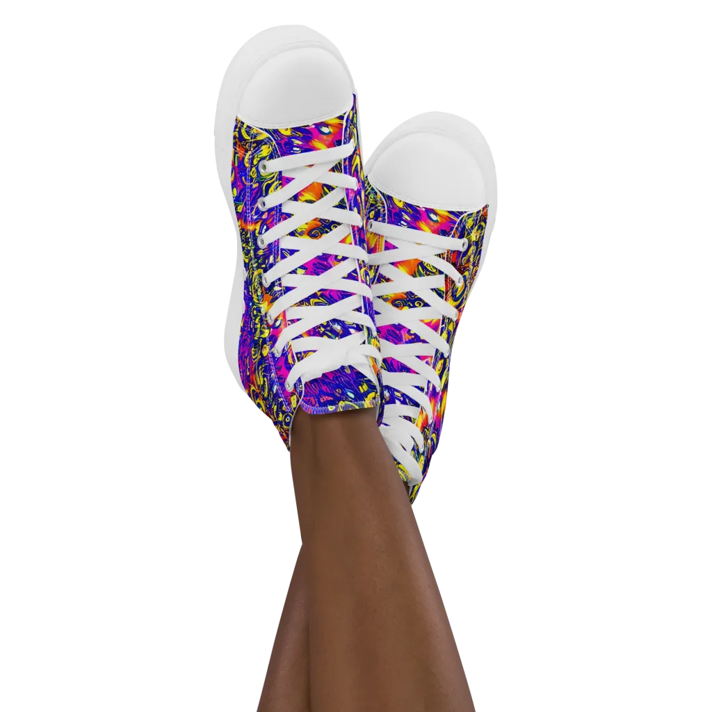 Sonic Colorwave on Women's High Top Canvas Shoes — Front