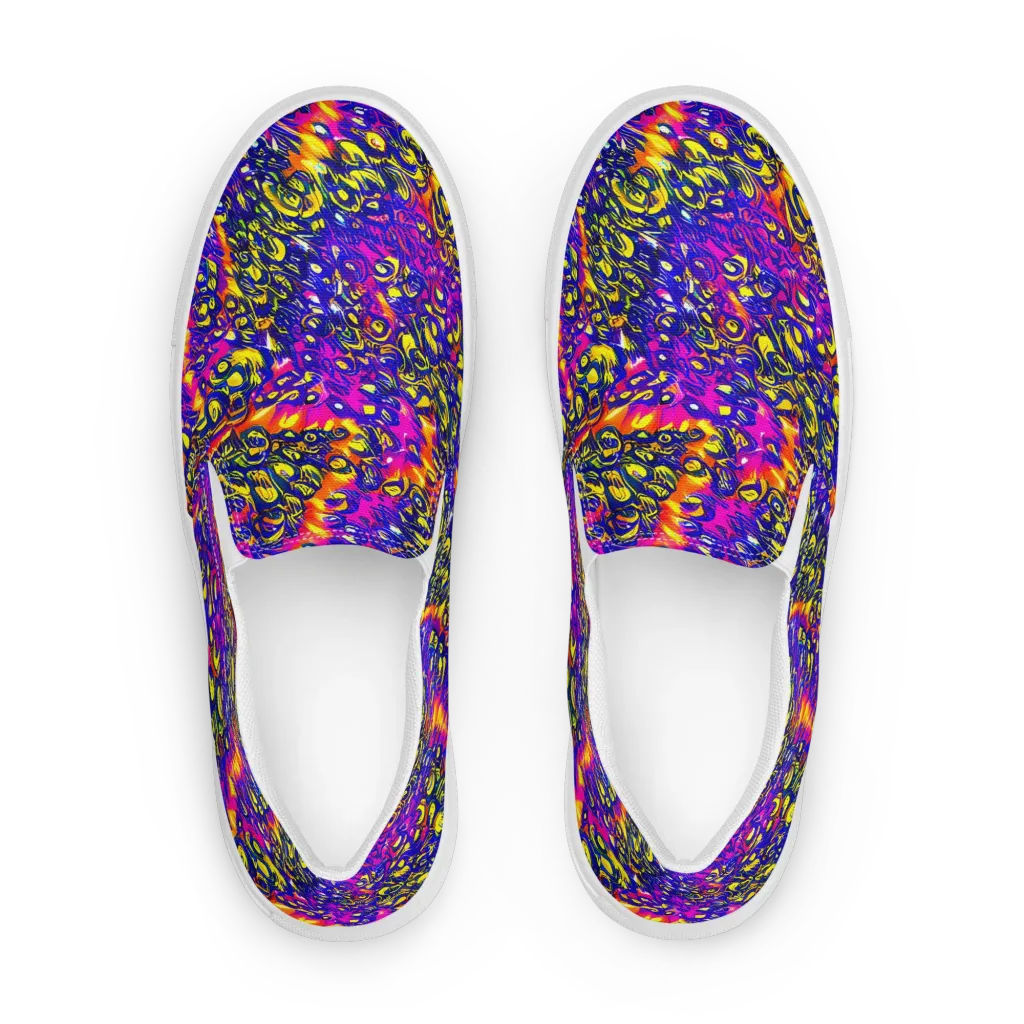 Sonic Colorwave on Men's Slip-On Canvas Shoes — Front
