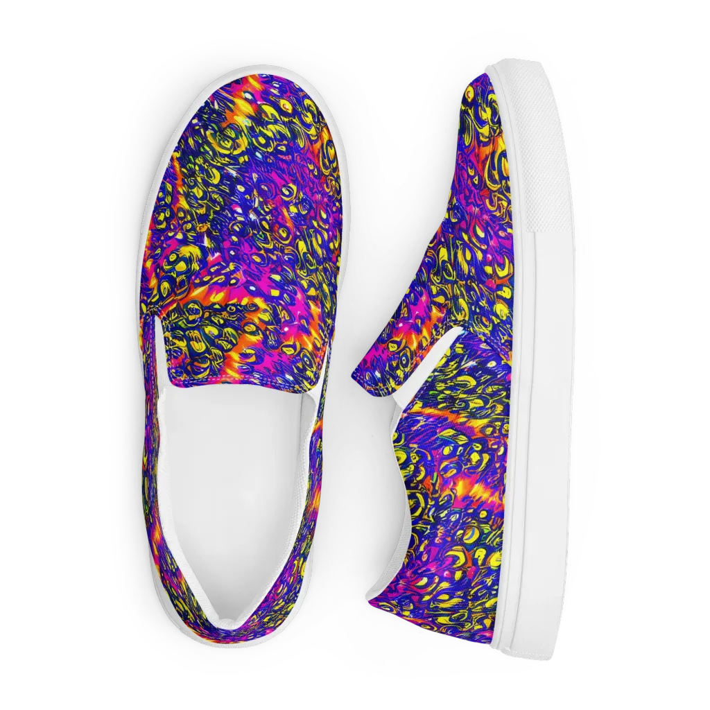Sonic Colorwave on Men's Slip-On Canvas Shoes — Front