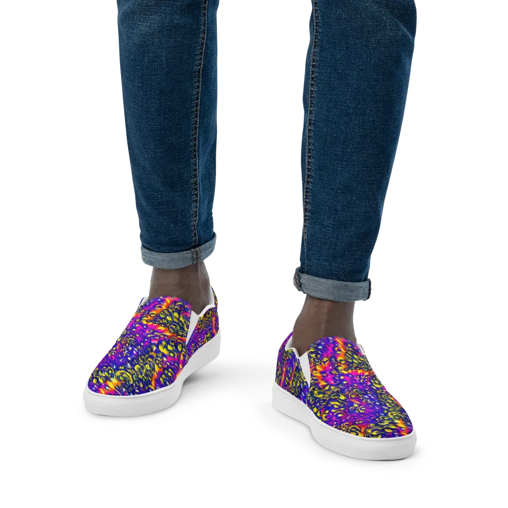 Sonic Colorwave on Men's Slip-On Canvas Shoes — Front