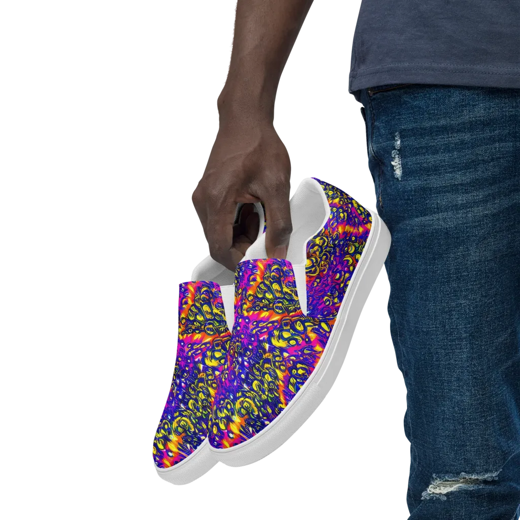 Sonic Colorwave on Men's Slip-On Canvas Shoes — Left Front
