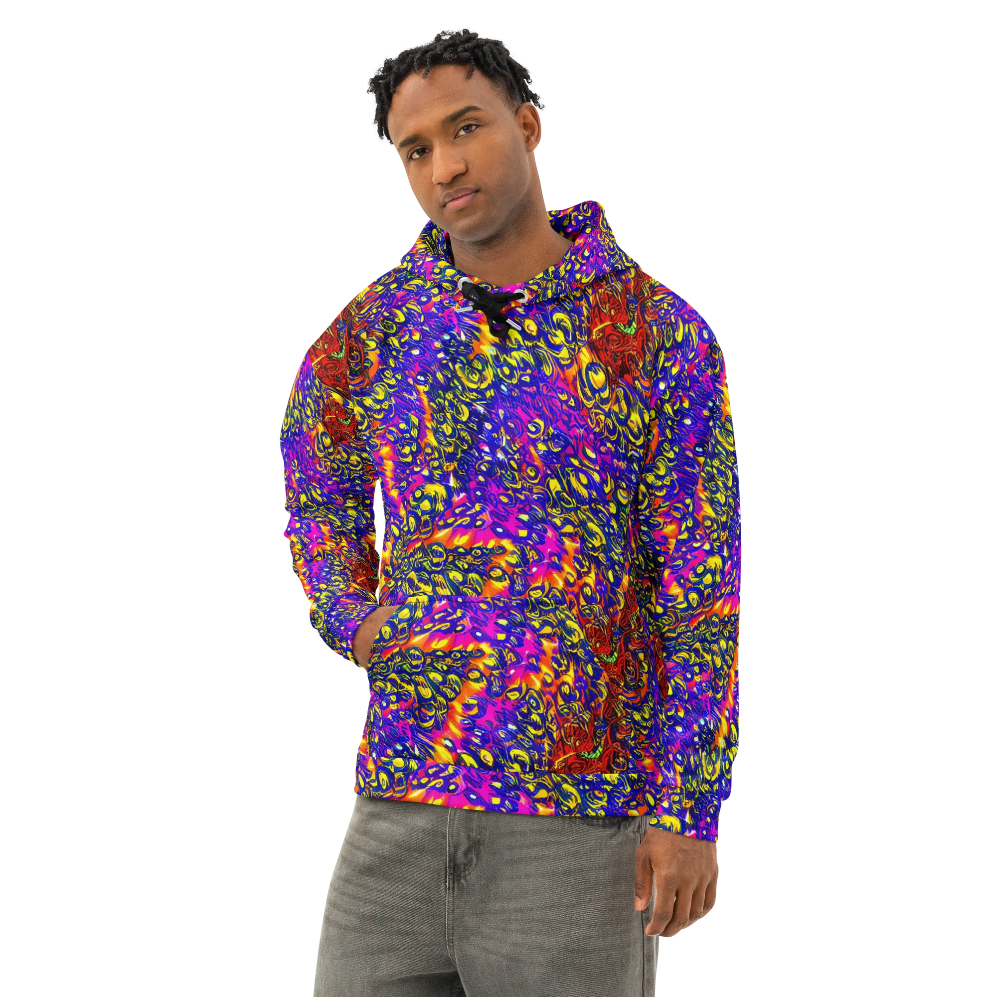 Sonic Colorwave on Cotton Hoodie — Left Front
