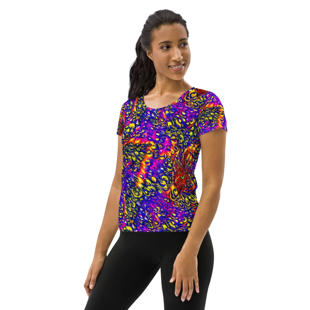 Sonic Colorwave on Women's Athletic T-Shirt — Left