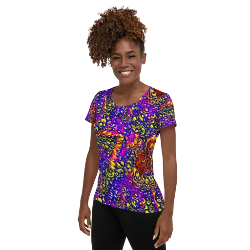 Sonic Colorwave on a Women's Athletic T-Shirt