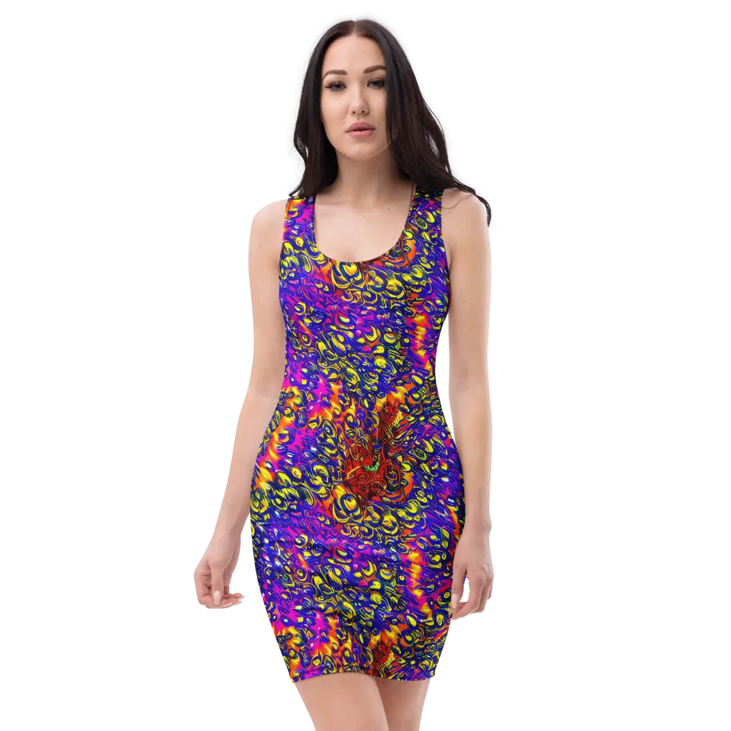 Sonic Colorwave on Bodycon Dress — Front