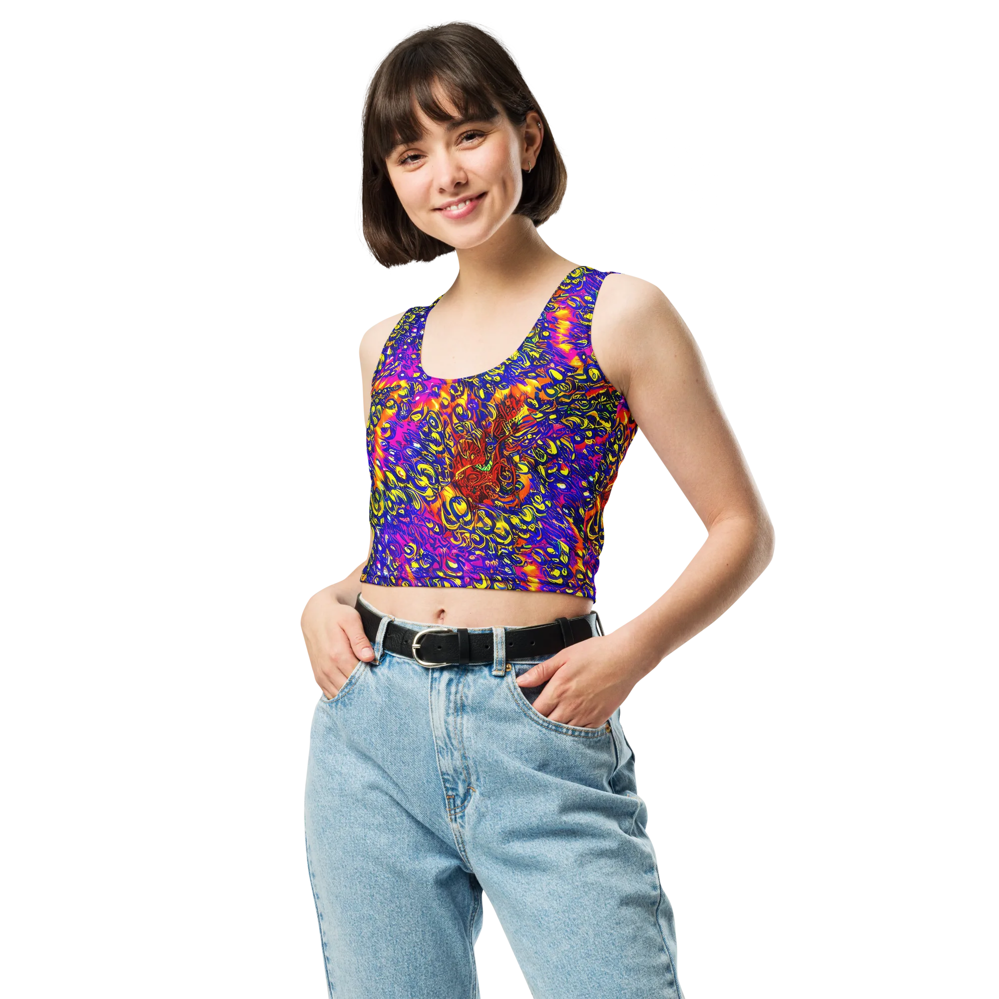 Sonic Colorwave on Crop Top — Front