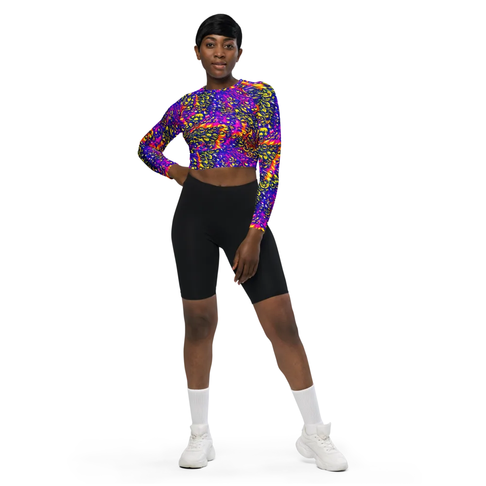 Sonic Colorwave on Long Sleeve Crop Top — Front
