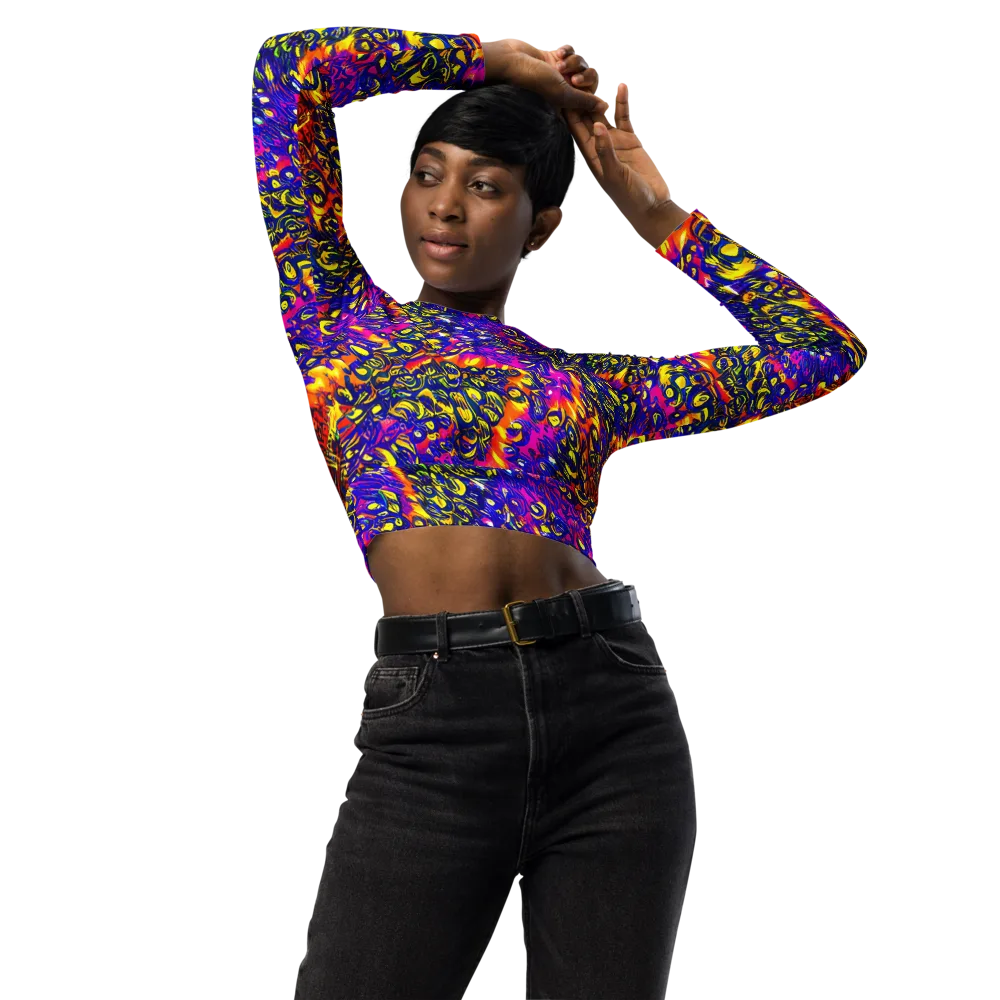 Sonic Colorwave on Long Sleeve Crop Top — Front