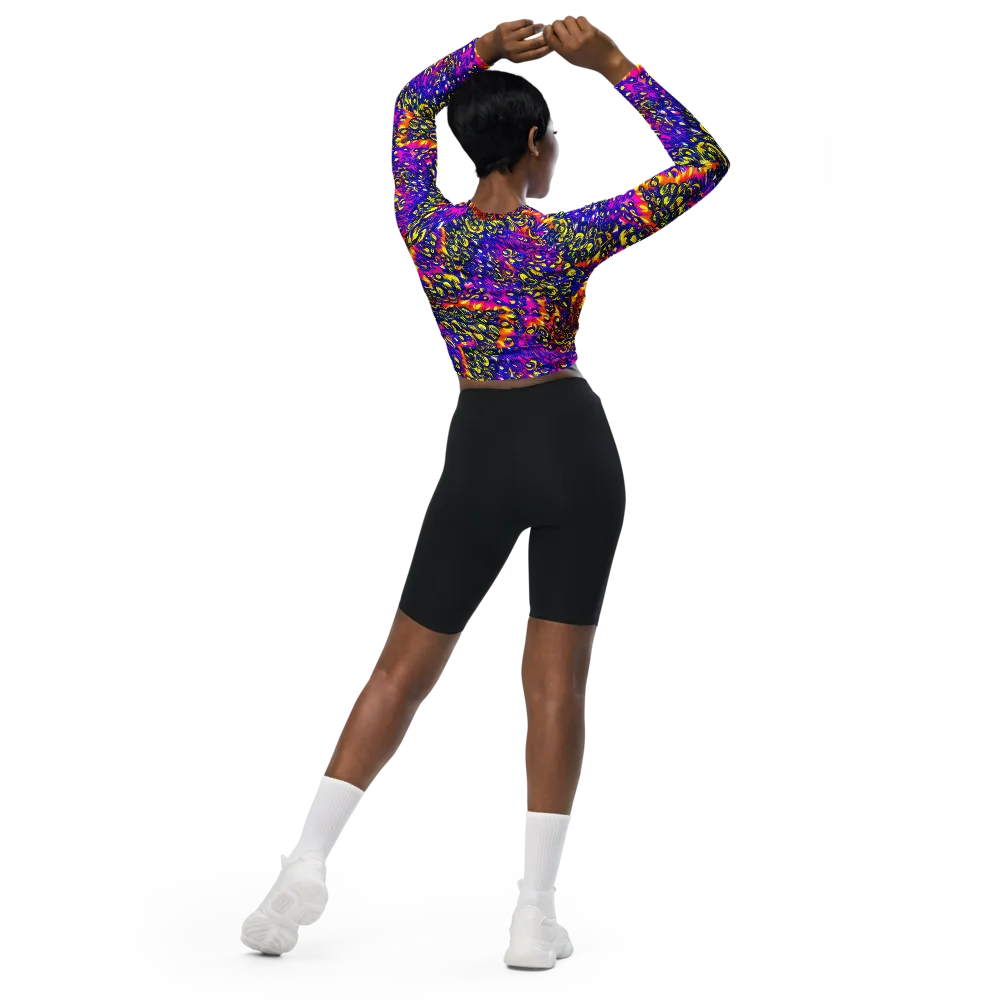 Sonic Colorwave on Long Sleeve Crop Top — Back