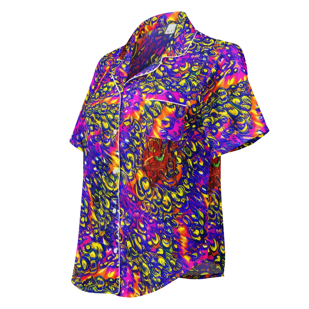 Sonic Colorwave on Women's Short Sleeve Pajama Top — Left Front